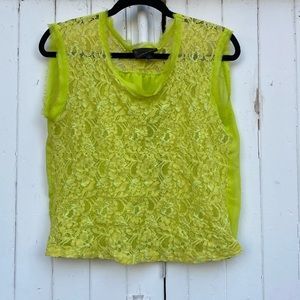 Chartreuse Lace Top